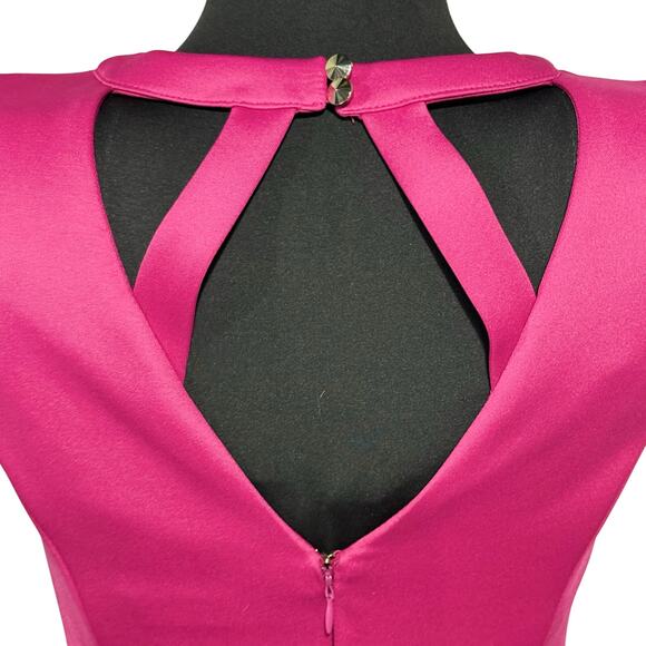 Guess Los Angeles Women’s Dress Sz 4 Bodycon Pink Vneck Lattice Cocktail Wedding - Picture 4 of 11